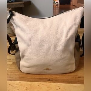 Coach Pennie’ Pebbled Leather Shoulder Bag 3 tone with Taupe GUC